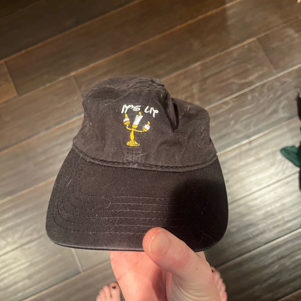 Black Baseball Cap with Embroidered Design